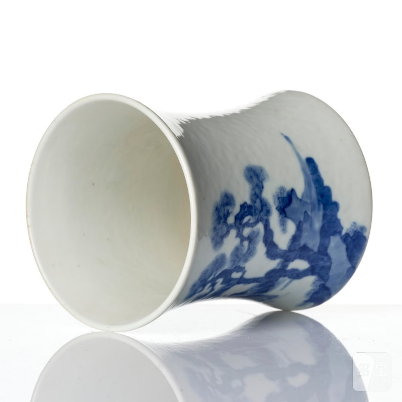A blue and white brush-pot, - 图6